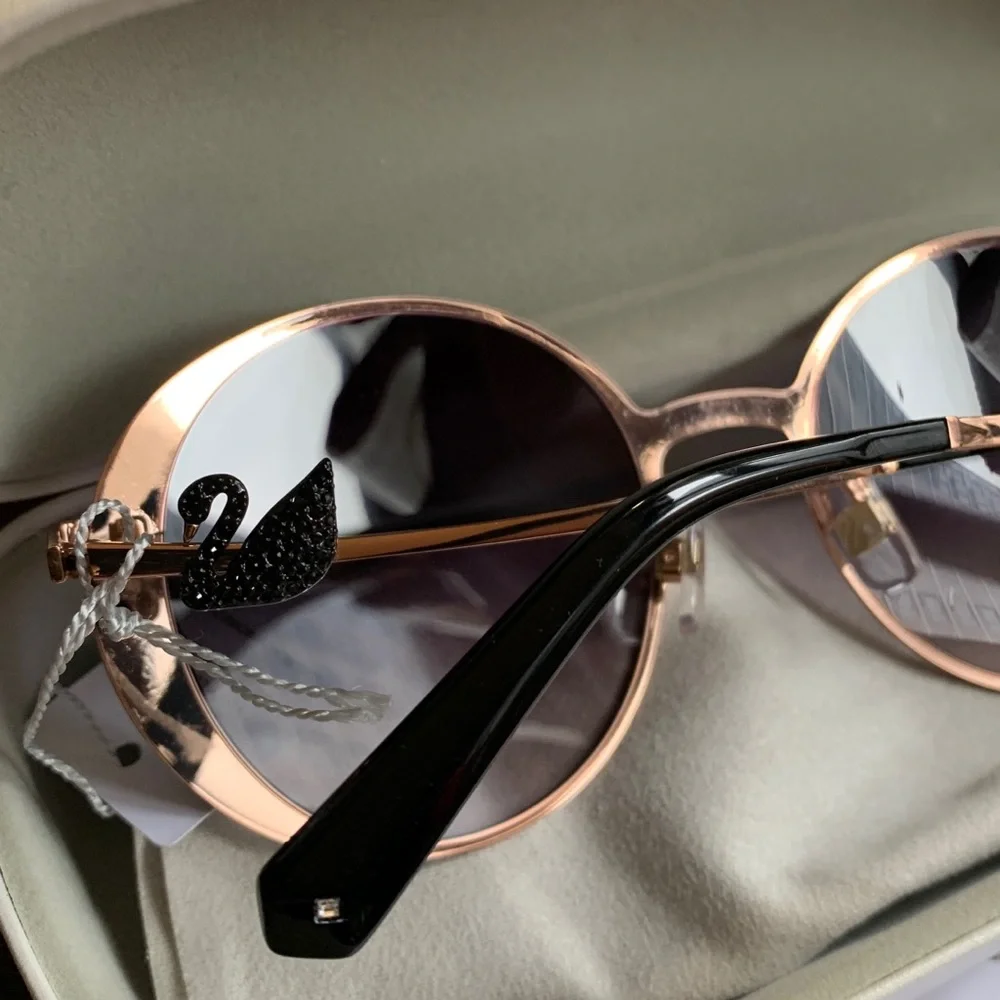 Authentic SWAROVSKI ROUND 51 metal/Acetate SWAN crystals sunglasses - Picture 14 of 16